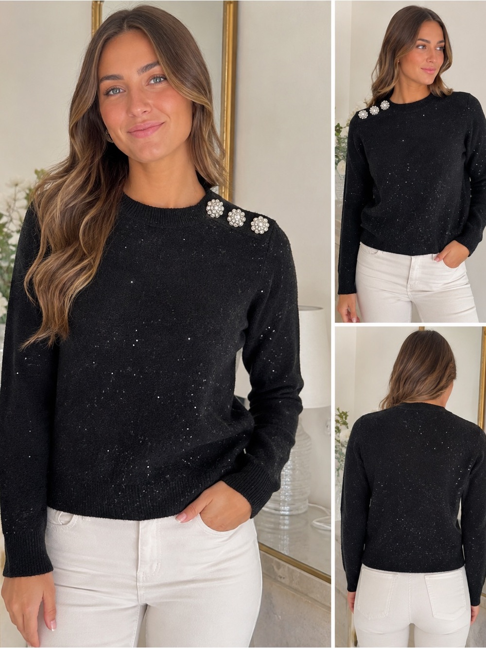 Lilly Pulitzer Black Crewneck Sweater